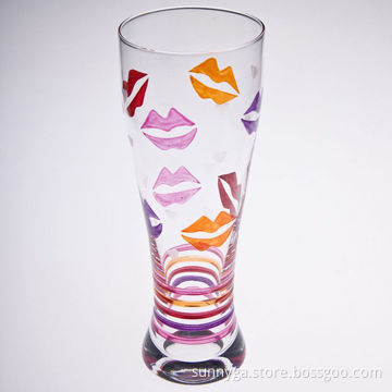 Gift Glassware, Hand Painted Pilsner Wine Glass